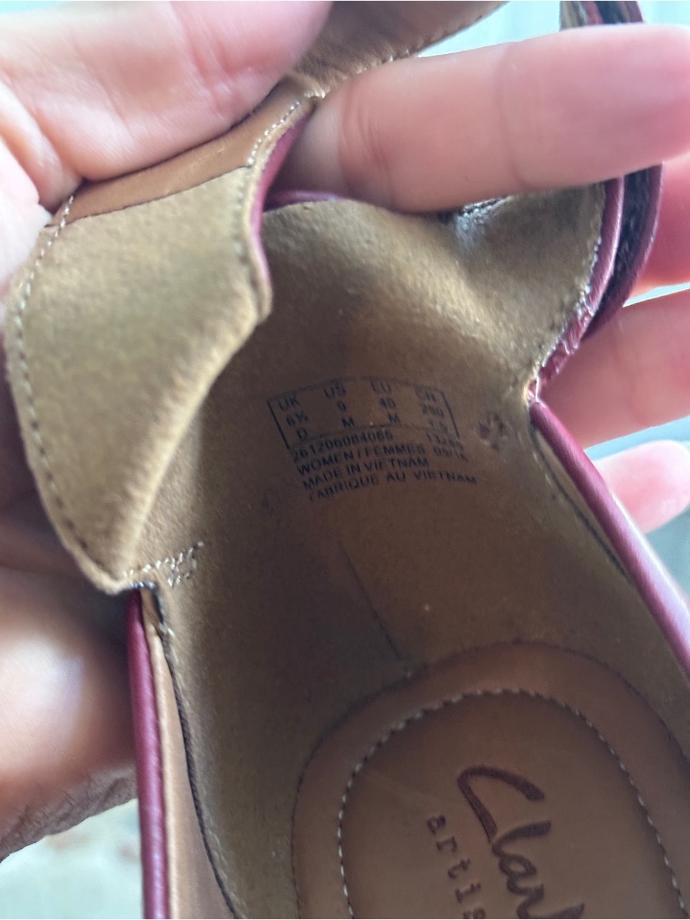 Clarks Artisan Clarene Tide Leather Ankle Strap Platform Wedges Maroon sz 9 - Picture 4 of 4